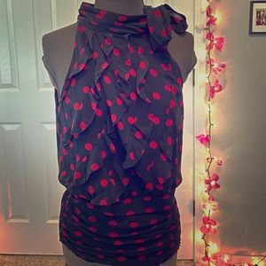 White House Black Market polka dot Top size S